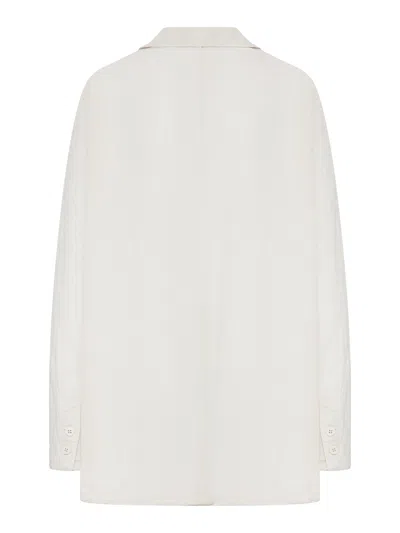 Transit Oversized Single-breasted Viscose Jacket In White