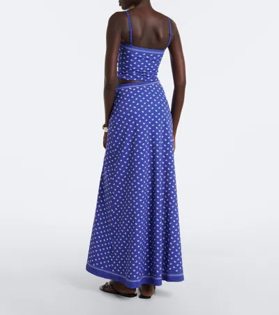 Christopher Esber Ruched Orbit Split Bandana Maxi Dress In Blue