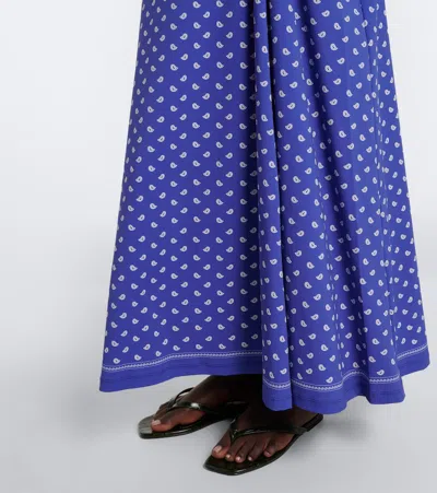 Christopher Esber Ruched Orbit Split Bandana Maxi Dress In Blue