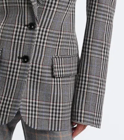Stella Mccartney Checked Wool Blazer In Gray