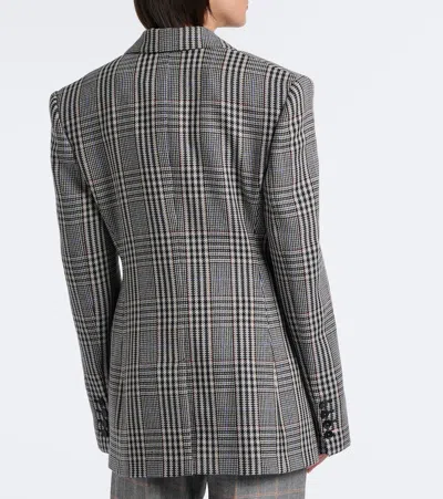 Stella Mccartney Checked Wool Blazer In Gray