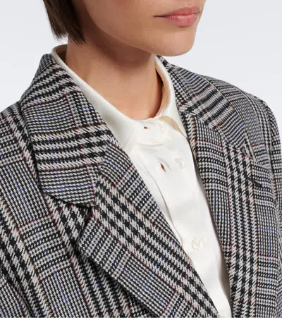 Stella Mccartney Checked Wool Blazer In Gray