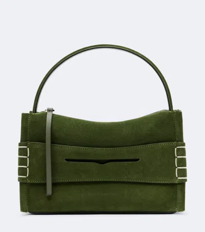 Jw Anderson W Anderson Womens Khaki Loafer Suede Shoulder Bag In Green