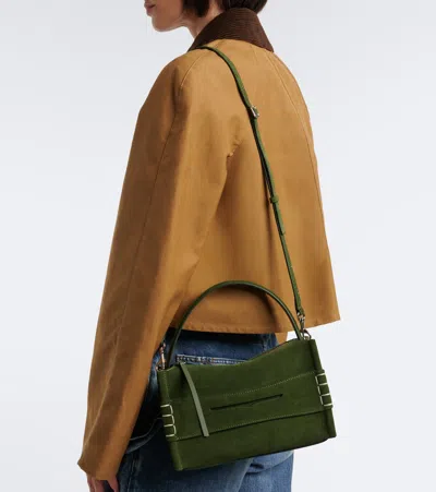 Jw Anderson W Anderson Womens Khaki Loafer Suede Shoulder Bag In Green