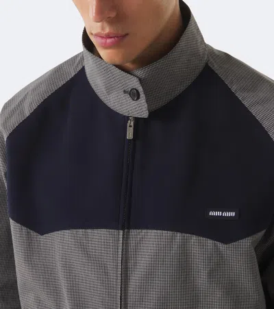 Miu Miu Gingham Cotton Jacket In Multi