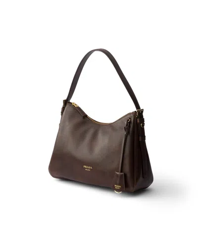 Prada Aimée Medium Leather Shoulder Bag In Brown