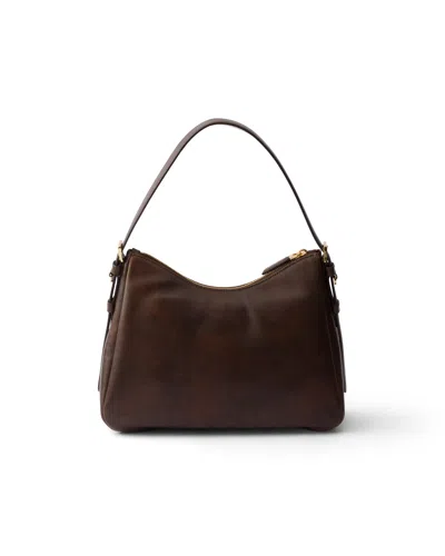 Prada Aimée Medium Leather Shoulder Bag In Brown