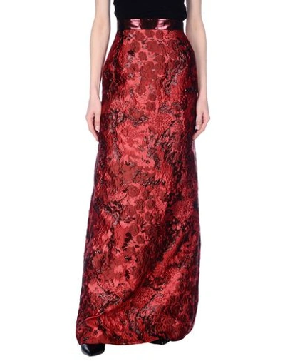 Dsquared2 Maxi Skirts In Brick Red