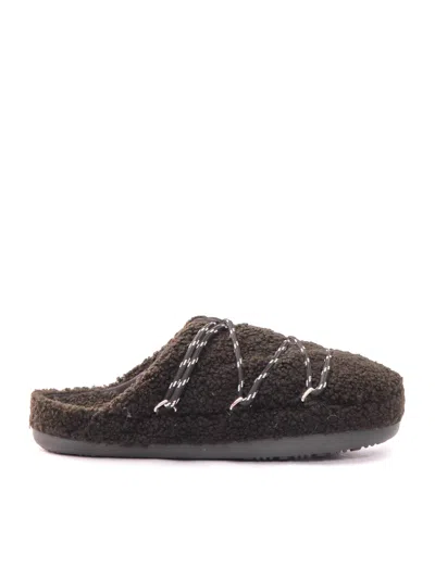 Moon Boot Mb Teddy Decorative Stitching Slippers In Multi