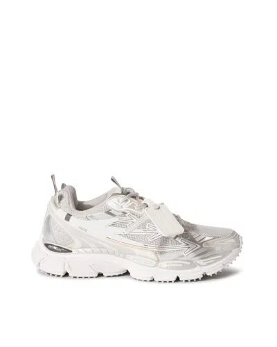 Off-white Light Grey And Silver Sneakers With Mesh In White