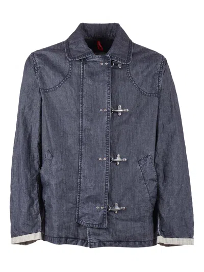 Fay Blue Wool Classic-collar Jacket In Blue