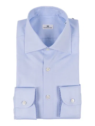 Sonrisa Light Blue Micro-check Formal Shirt In Blue