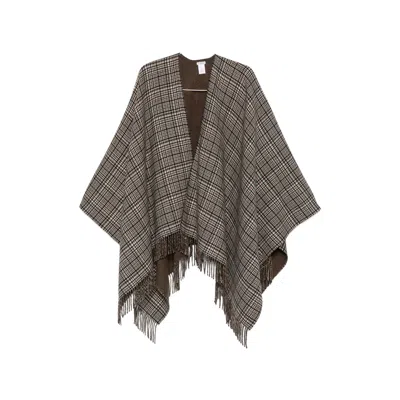 Brunello Cucinelli Check-pattern Fringed Poncho