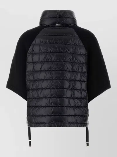 Herno Nylon Jacket Adjustable Straps High Collar In Black