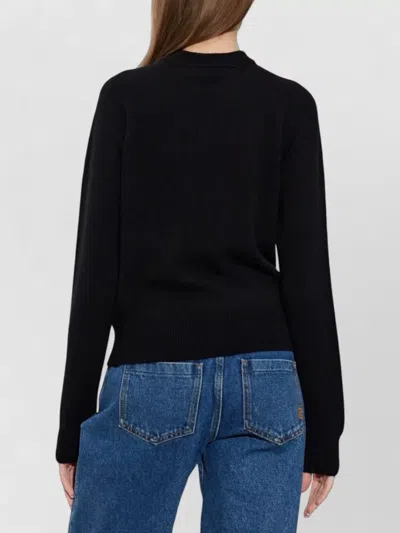 Balmain Button-embellished Raglan-sleeve Sweater In Black