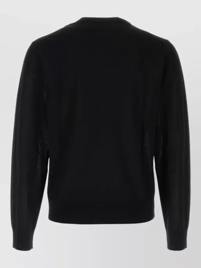 Dsquared2 Wool Sweater Long Sleeves Ribbed Trims In Black