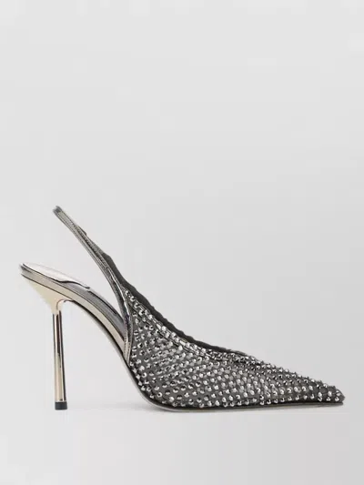 Le Silla 100mm Gilda Crystal-embellished Slingback Pumps In Black