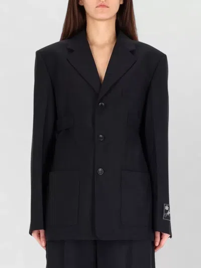Alexander Wang Structured Oversized Black Jacket With Tailored Fit And Notch Lapel In Blue