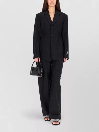 Alexander Wang Structured Oversized Black Jacket With Tailored Fit And Notch Lapel In Blue