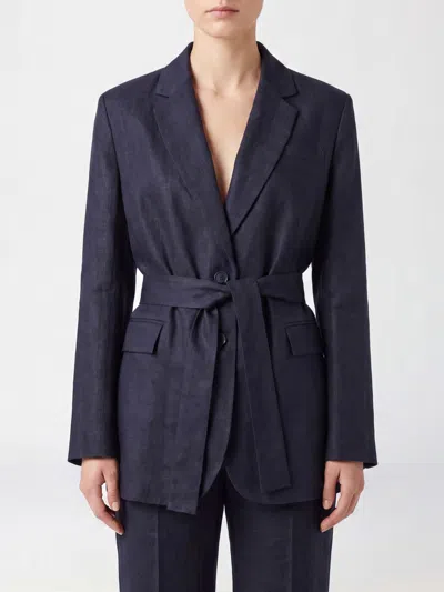 Semicouture Drawstring Jacket In Blue