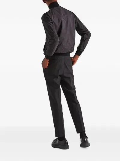 Prada Reversible Virgin Wool And Re-nylon Jacket In Black