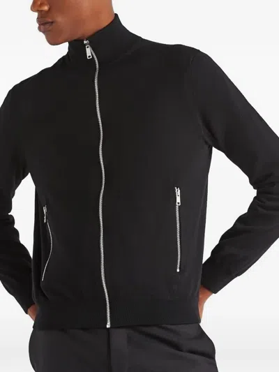 Prada Reversible Virgin Wool And Re-nylon Jacket In Black