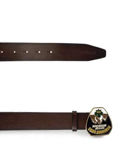 Dsquared2 Plaque-buckle Leather Belt In Brown