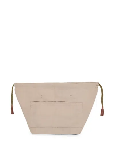 Dragon Diffusion Drawstring Clutch Bag In Neutral