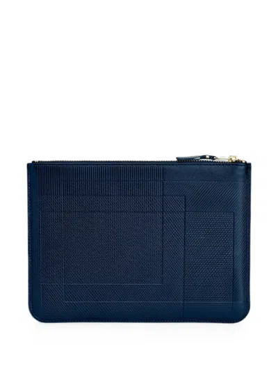 Comme Des Garçons Intersection Zip Pouch In Blue
