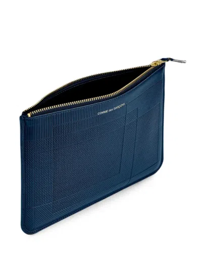 Comme Des Garçons Intersection Zip Pouch In Blue