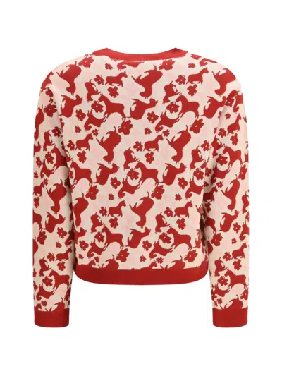 Weekend Max Mara Loral-pattern Sweater In Red