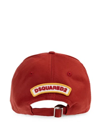Dsquared2 Logo-patch Distressed Baseball Cap In Orange