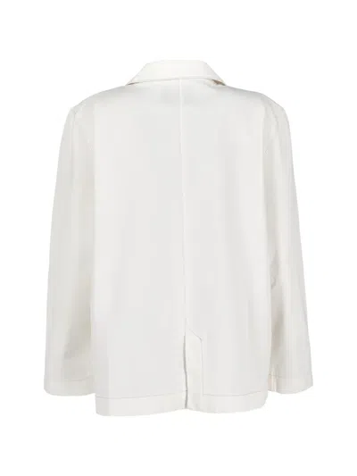 Pre-owned Vintage Crest-patch Jacket In White