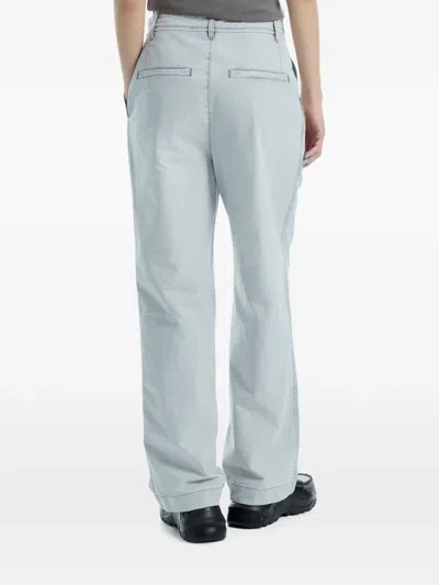 Low Classic Drawstring Washed-cotton Trousers In Blue