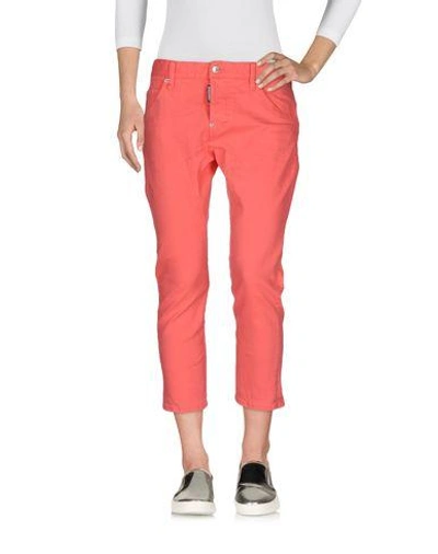 Shop Dsquared2 Denim Trousers In Coral