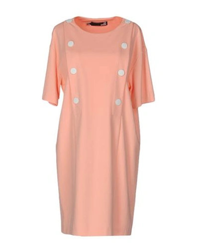 Love Moschino Short Dresses In Salmon Pink