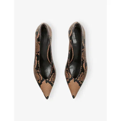 Le Monde Beryl Leopard-pattern Python Print Leather Pumps With Medium Heel For Women In Multi