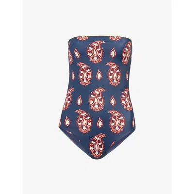 Johanna Ortiz Alta Mar Strapless One-piece Swimsuit In Multi