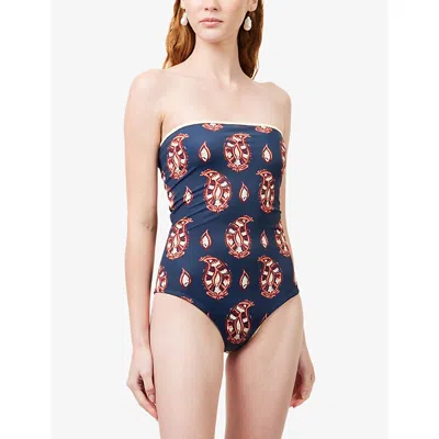 Johanna Ortiz Alta Mar Strapless One-piece Swimsuit In Multi