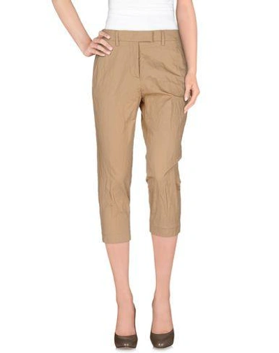 Shop Dondup Cropped Pants & Culottes In Sand