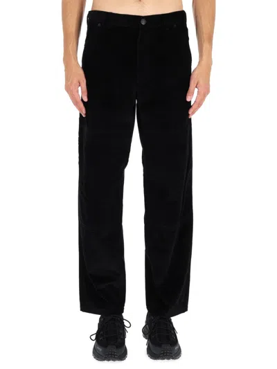 Moncler Textured Corduroy Pants In Black