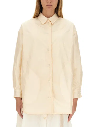 Aspesi Oversize Lightweight Collared Button-down Shirt In White