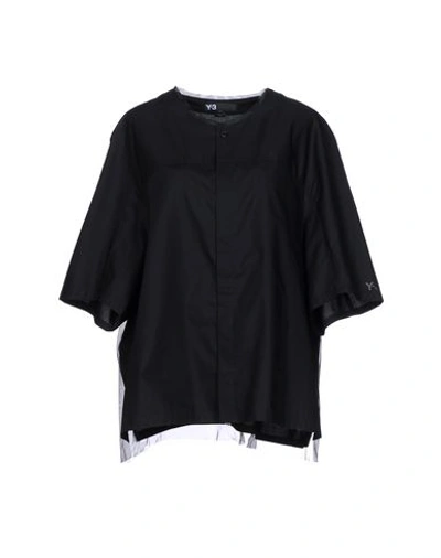 Y-3 Solid Color Shirts & Blouses In Black