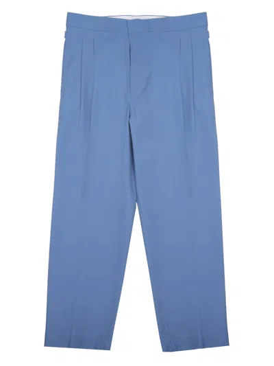 Be Able Mat Pleated Straight-leg Trousers In Blue