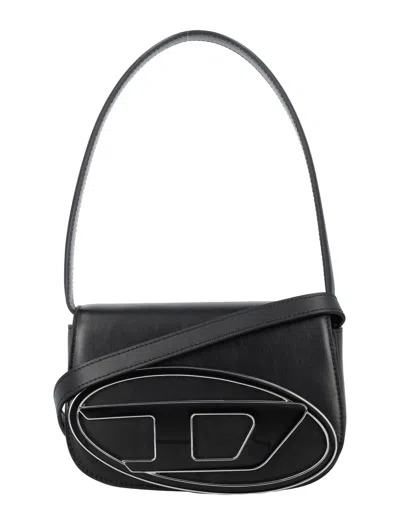 Diesel Mini Shoulder Bag In Soft Nappa Leather With Logo Detail In Black