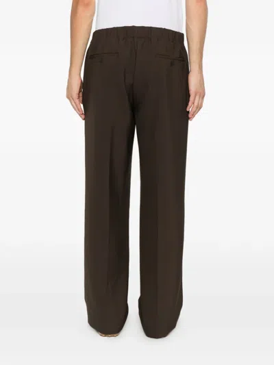 Sandro Elasticated Wide-leg Trousers In Brown