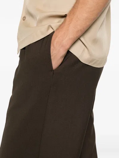 Sandro Elasticated Wide-leg Trousers In Brown