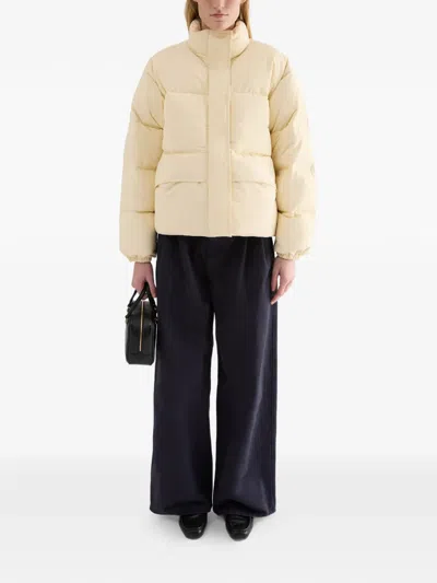 Jil Sander Technical Quilted Down Blouson In Neutral