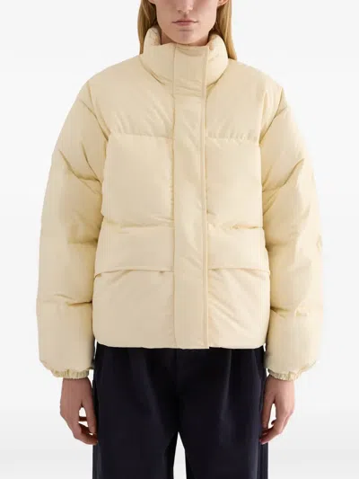 Jil Sander Technical Quilted Down Blouson In Neutral