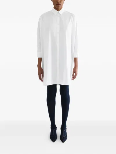 Jil Sander Oversized Cotton Shirt In White